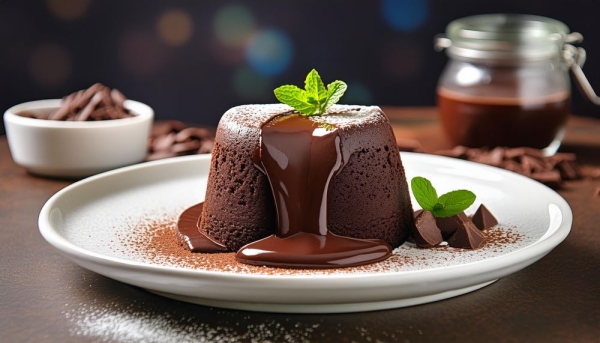 Kuchen mit flüssigem Kern
